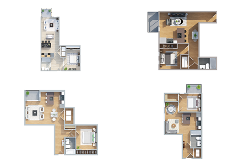 Floor plan for 1 bed, 1 bath, 780 sqft